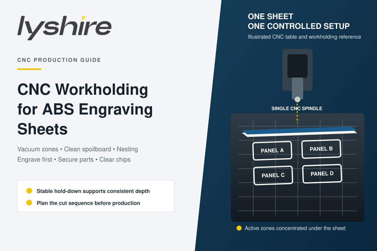 CNC Workholding for ABS Engraving Sheets: A Production Guide