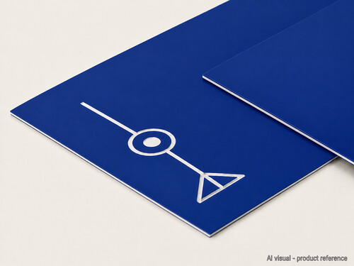 LYS-8312 double-sided blue white blue engraving plastic sheet close-up