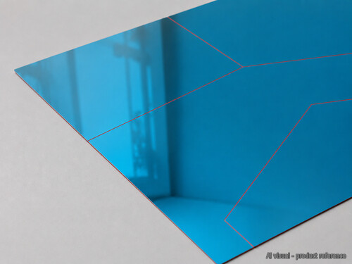 LYS-8873 mirror blue red core engraving sheet with reflective surface