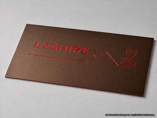LYS-8894 brushed bronze red core engraving substrate with flat red engraving