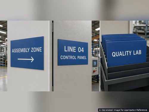Blue white 600 x 1200 engraving plastic for facility signs and equipment plates