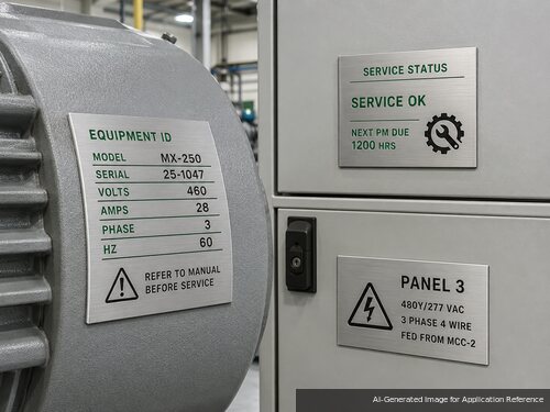 Brushed silver green black tri-color engraving plastic for OEM equipment identification