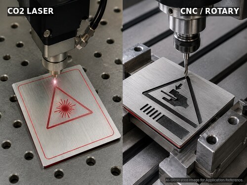 LYS-SBR077 CO2 laser acrylic and CNC rotary ABS multi-depth engraving configurations