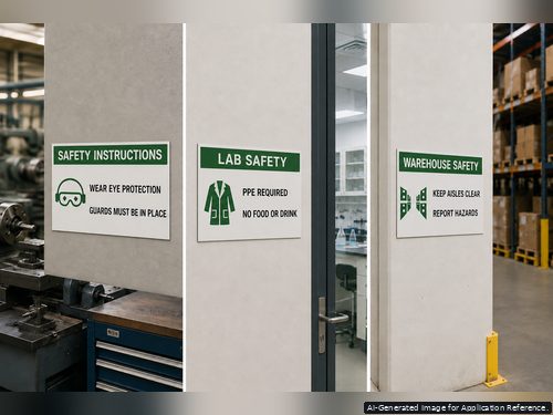 White black green tri-layer engraving plastic for workshop laboratory and warehouse safety instruction signs