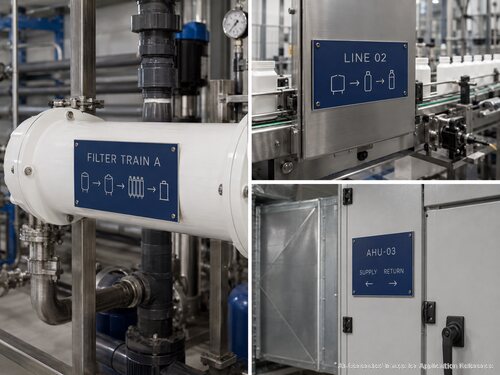 Navy-blue white-core engraving laminate for water-treatment packaging-line and HVAC synoptic reference plates