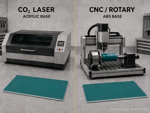 LYS-7007 separate CO2 laser acrylic and CNC rotary ABS aqua white engraving plastic sheet configurations