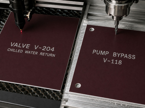 LYS-7013 acrylic laser valve plate and ABS CNC rotary pump bypass plate with laminate workpieces as the main subject